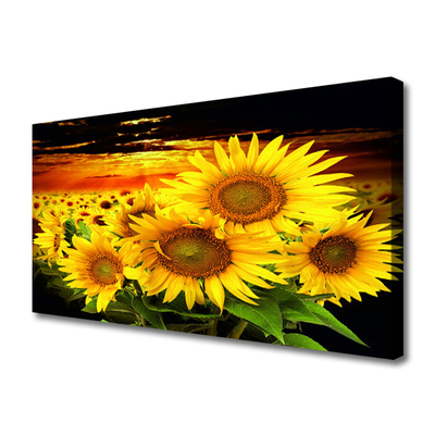 Canvas Wall art Sunflowers floral yellow brown