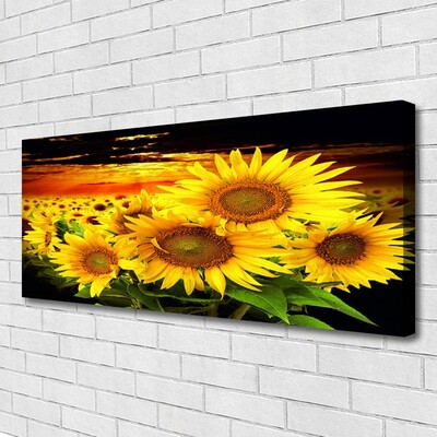 Canvas Wall art Sunflowers floral yellow brown