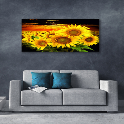 Canvas Wall art Sunflowers floral yellow brown