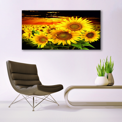 Canvas Wall art Sunflowers floral yellow brown