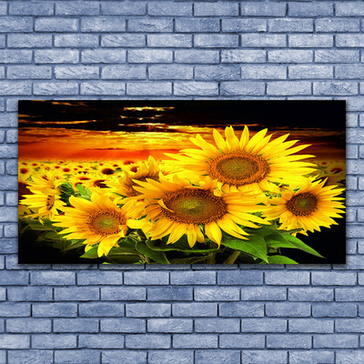 Canvas Wall art Sunflowers floral yellow brown