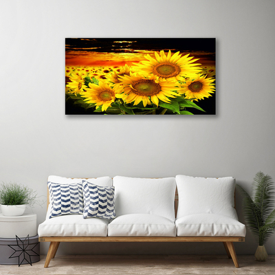 Canvas Wall art Sunflowers floral yellow brown