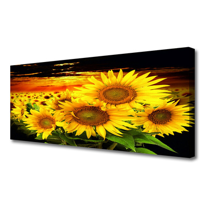 Canvas Wall art Sunflowers floral yellow brown