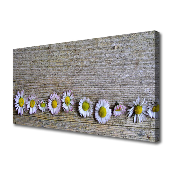 Canvas Wall art Daisy floral yellow white pink