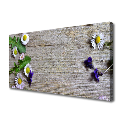 Canvas Wall art Daisy floral pink white yellow