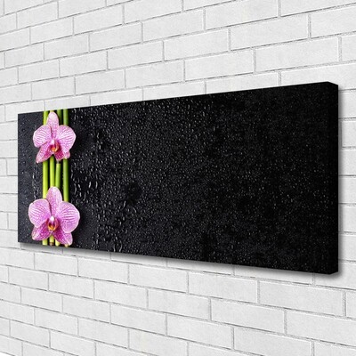 Canvas Wall art Bamboo tube flowers floral pink green