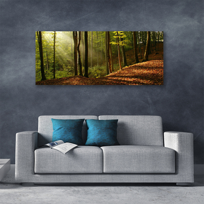 Canvas Wall art Forest nature brown green