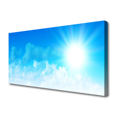 Canvas Wall art Sun heaven landscape white blue