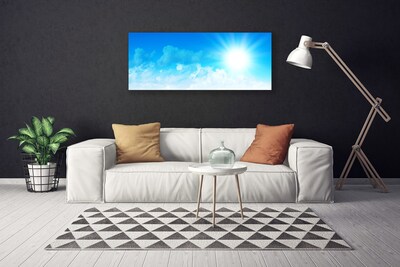 Canvas Wall art Sun heaven landscape white blue