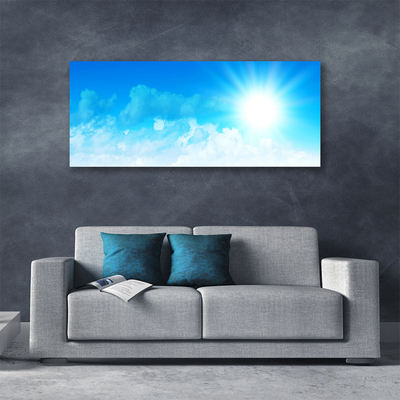 Canvas Wall art Sun heaven landscape white blue