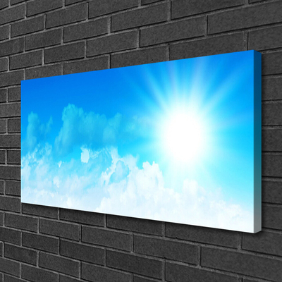 Canvas Wall art Sun heaven landscape white blue