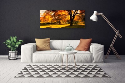 Canvas Wall art Trees nature green brown yellow