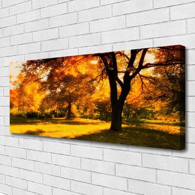 Canvas Wall art Trees nature green brown yellow