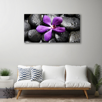 Canvas Wall art Flower stones art pink black