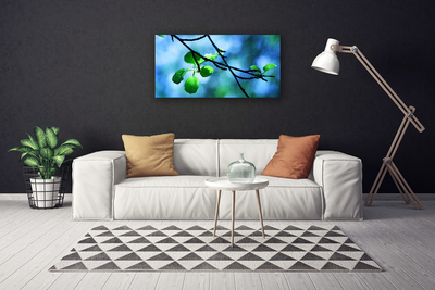 Canvas Wall art Branch leaves floral black green