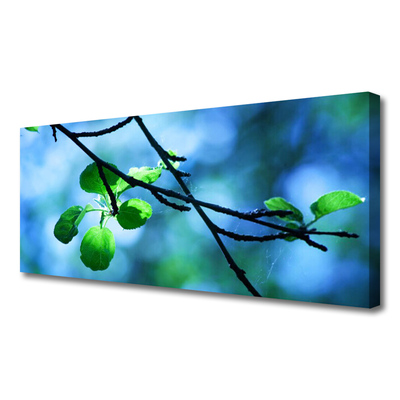 Canvas Wall art Branch leaves floral black green