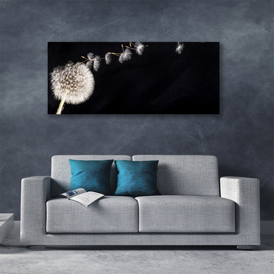 Canvas Wall art Dandelion floral white