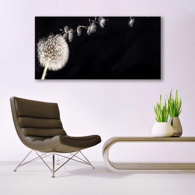 Canvas Wall art Dandelion floral white