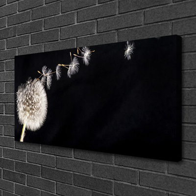 Canvas Wall art Dandelion floral white