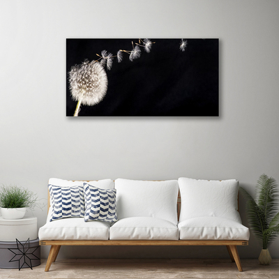 Canvas Wall art Dandelion floral white