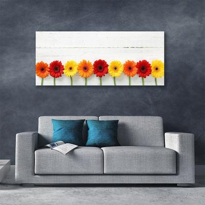 Canvas Wall art Flowers floral orange red yellow