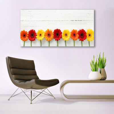 Canvas Wall art Flowers floral orange red yellow