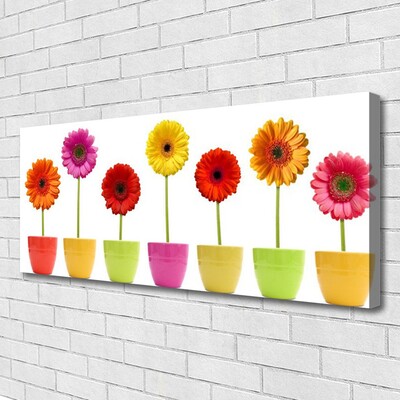 Canvas Wall art Flowers floral orange pink red yellow