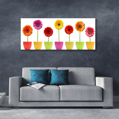 Canvas Wall art Flowers floral orange pink red yellow