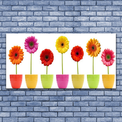 Canvas Wall art Flowers floral orange pink red yellow