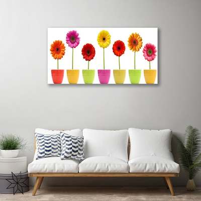 Canvas Wall art Flowers floral orange pink red yellow