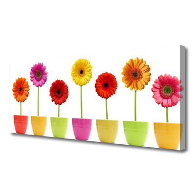 Canvas Wall art Flowers floral orange pink red yellow