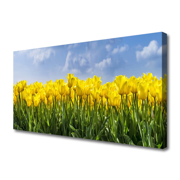 Canvas Wall art Tulips floral yellow green