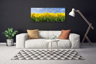 Canvas Wall art Tulips floral yellow green