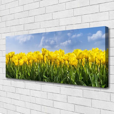 Canvas Wall art Tulips floral yellow green