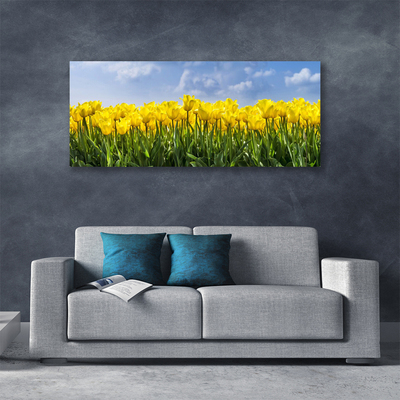 Canvas Wall art Tulips floral yellow green