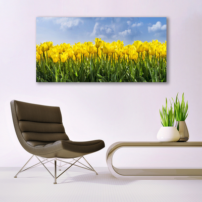 Canvas Wall art Tulips floral yellow green