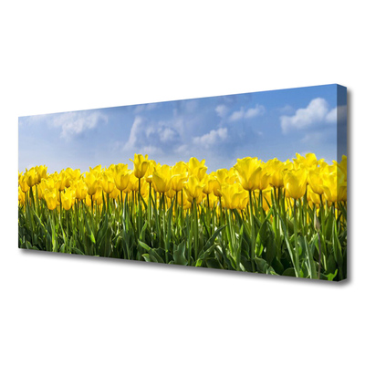 Canvas Wall art Tulips floral yellow green