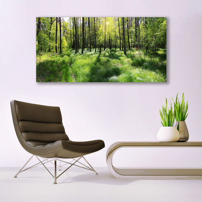 Canvas Wall art Forest nature brown green