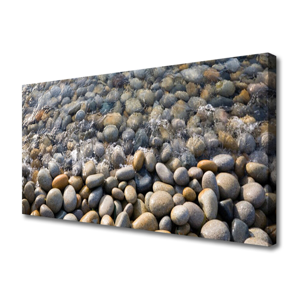 Canvas Wall art Stones art grey yellow