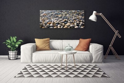 Canvas Wall art Stones art grey yellow