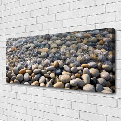 Canvas Wall art Stones art grey yellow