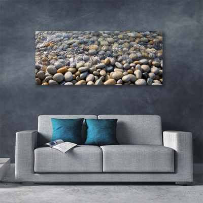 Canvas Wall art Stones art grey yellow