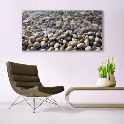 Canvas Wall art Stones art grey yellow