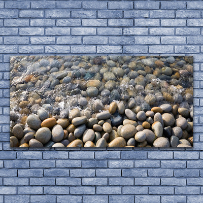 Canvas Wall art Stones art grey yellow