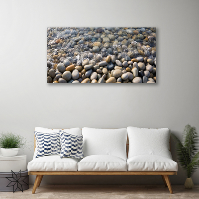 Canvas Wall art Stones art grey yellow