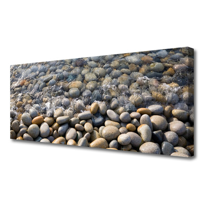 Canvas Wall art Stones art grey yellow