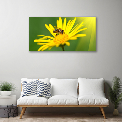 Canvas Wall art Wasp flower floral black yellow