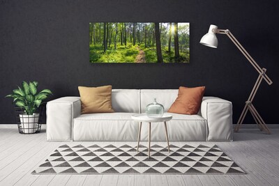 Canvas Wall art Forest nature brown green