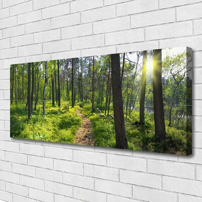 Canvas Wall art Forest nature brown green