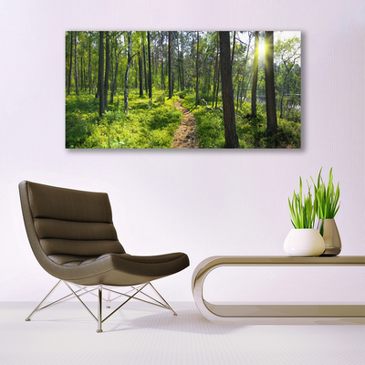 Canvas Wall art Forest nature brown green